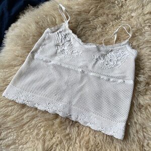 Anthropologie Seamless Crochet Tank Top - Ivory L/XL